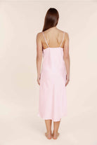 Gingerlilly Magnolia Silky Satin Long Gown - Pink - Back