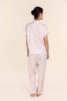 Gingerlilly Marlie Diamond Print Cotton Long PJ Set - Pink - Back