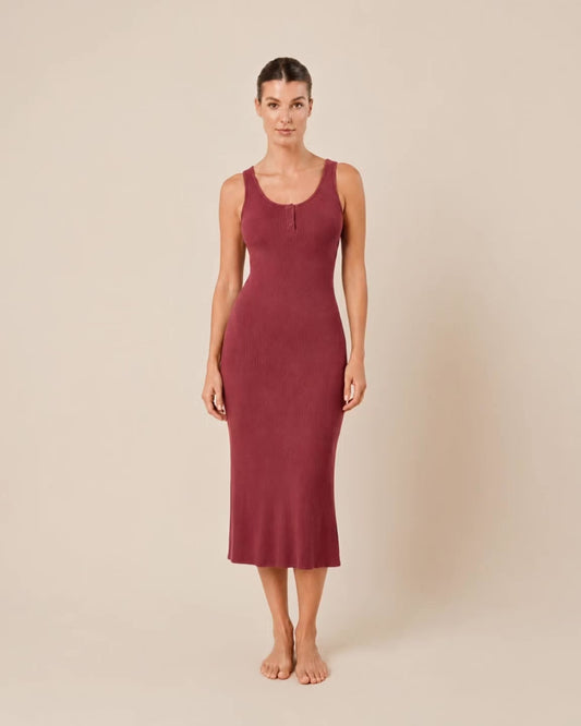 Monique Long Sleeveless Henley Dress