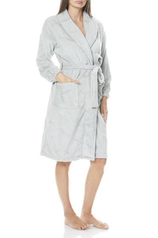 Reece Grey Fluffy Robe - Gingerlilly Sleepwear