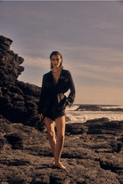 Gingerlilly Sapphire Black Pure Silk PJ Set - Lifestyle