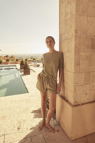 Singrid Sage Waffle Short Set - Gingerlilly Sleepwear