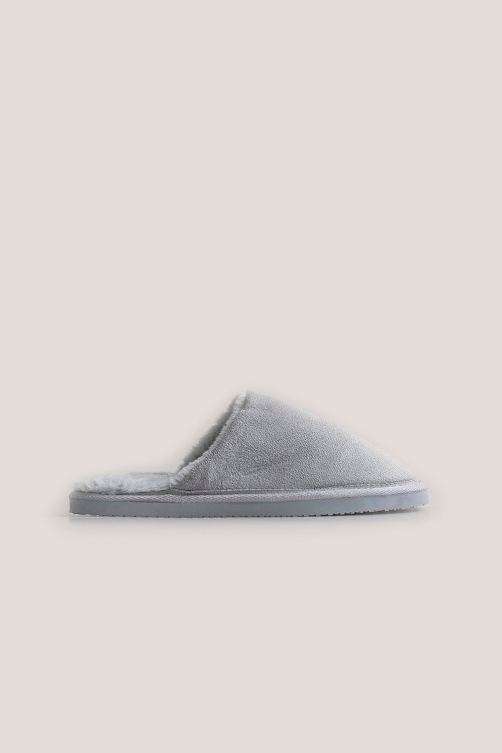 St Moritz Mock Suede Slipper Grey - Gingerlilly Sleepwear