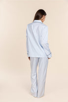 Gingerlilly Susanna Cotton Long PJ Set - Blue Stripe - Back