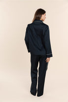 Gingerlilly Susanna Cotton Long PJ Set - Navy - Back