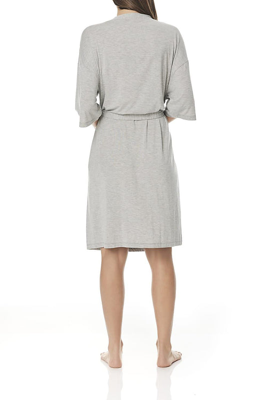 Tavia Grey Bamboo Robe - Gingerlilly Sleepwear