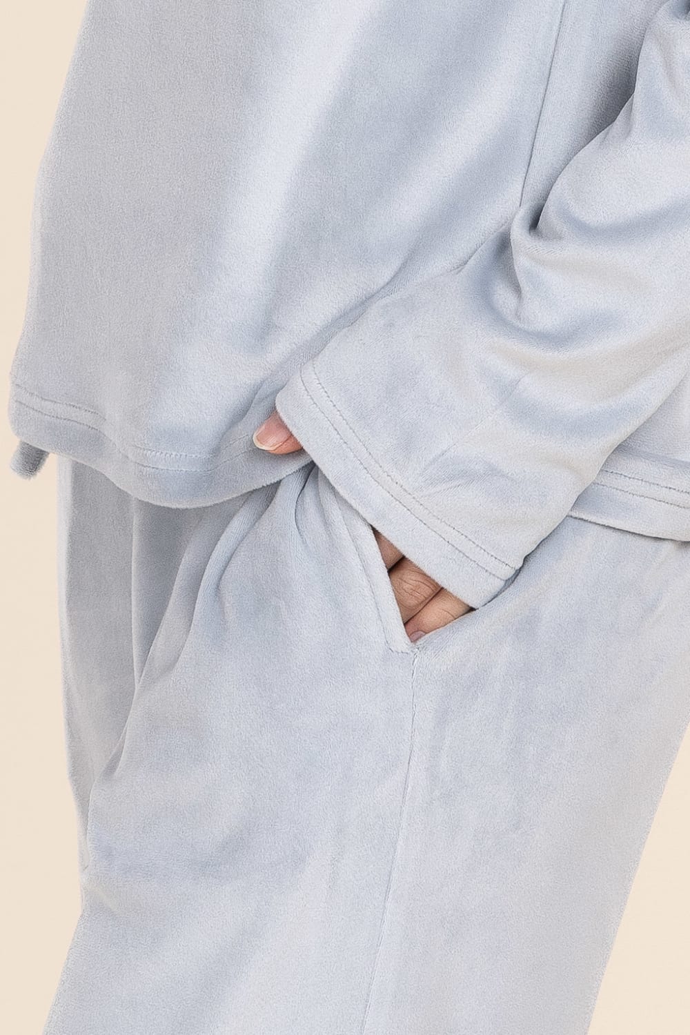 Thea Velour Lounge Set Pale Blue | Women’s Relaxed Sweat Set