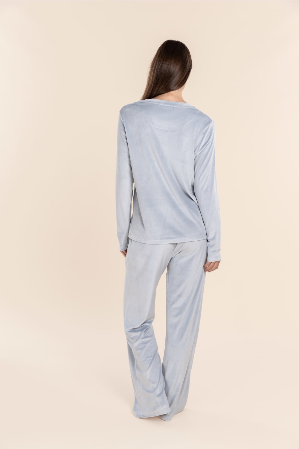 Thea Velour Lounge Set Pale Blue | Women’s Relaxed Sweat Set