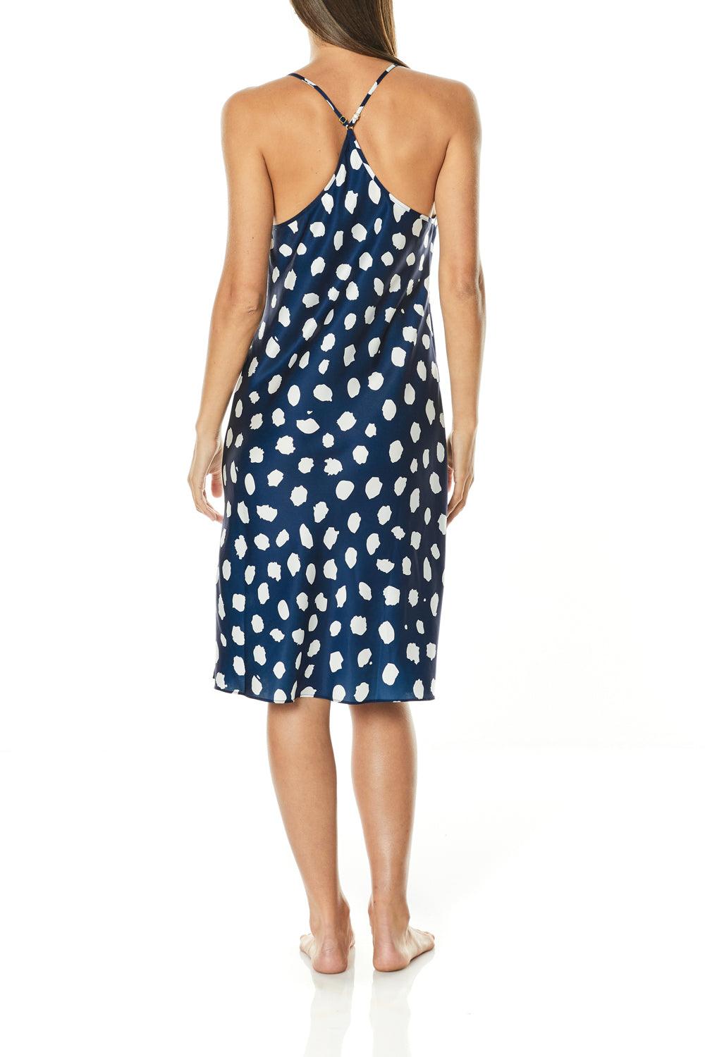 Viola Navy Geo Spot Nightie - Gingerlilly Sleepwear