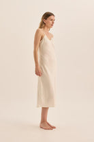 Yana Satin Ivory Slip Dress - Gingerlilly Sleepwear
