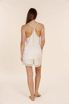 Gingerlilly Yasmin Cami and Lace Shorts Linen Set - Natural - Back